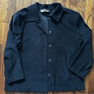 Vintage BRIGGS 90s Black Button-Front Jacket Petite Large